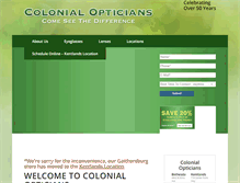 Tablet Screenshot of colonialopticians.com